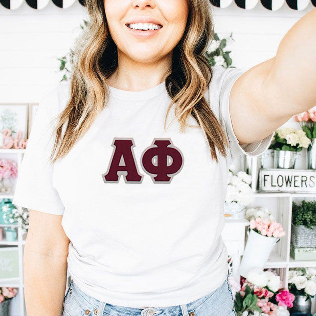 Alpha Phi Lettered Shirts Alpha Phi Lettered Shirts