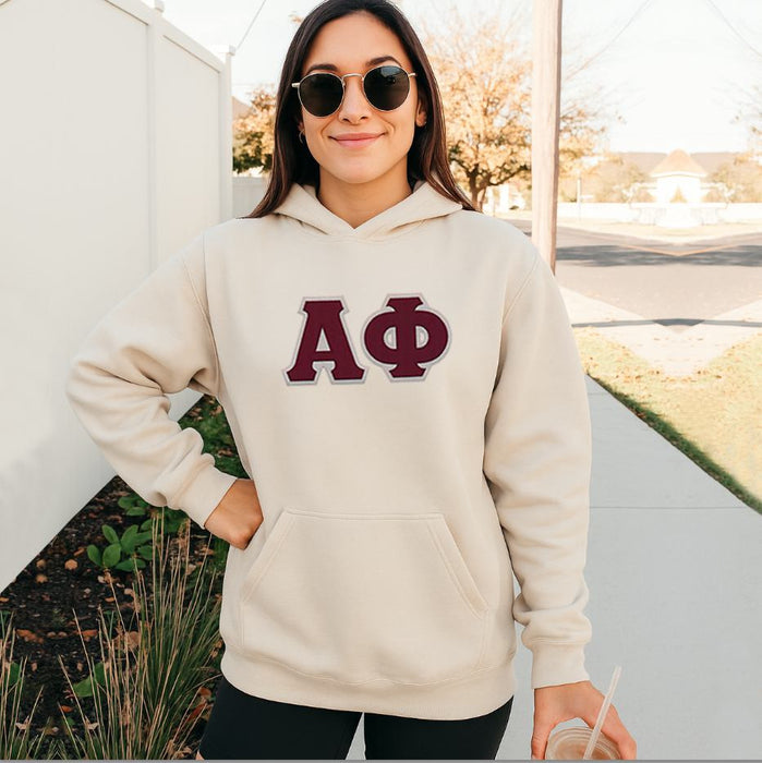 Alpha Phi 2 Day Ship Twill Hooded Sweatshirt Alpha Phi - 2 Day Ship Twill Hooded Sweatshirt
