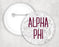 Alpha Phi Floral Text Pin Buttons Alpha Phi floral-text Pin Buttons