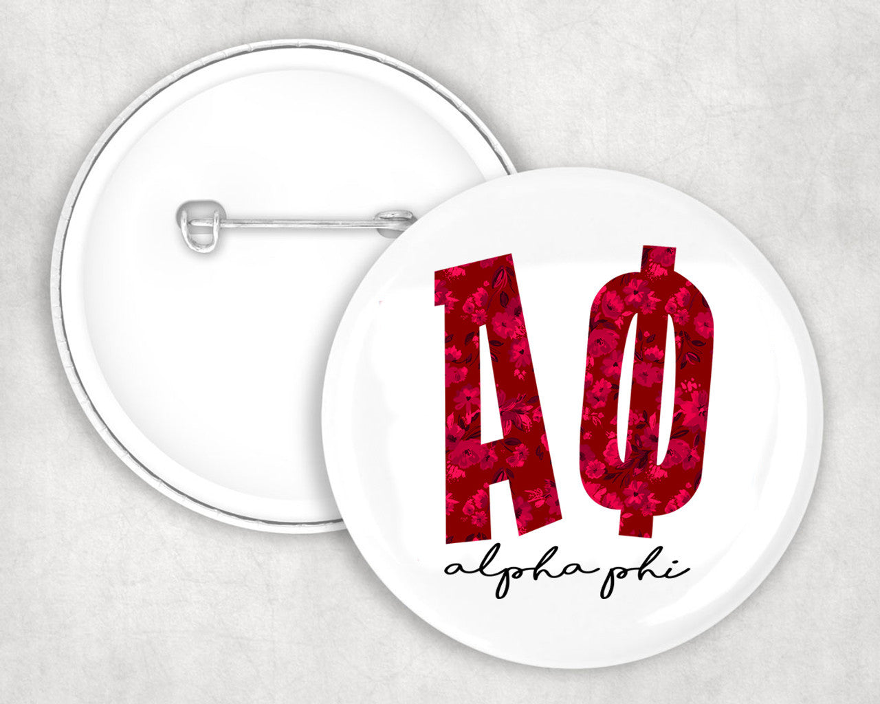 Alpha Phi Big Floral Pin Buttons Alpha Phi Big Floral Pin Buttons