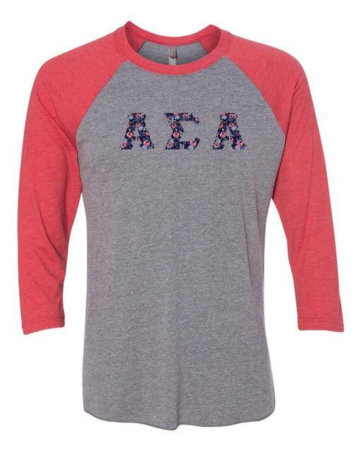 Alpha Sigma Alpha Alpha Sigma Alpha Unisex Tri-Blend Three-Quarter Sleeve Baseball Raglan Tee