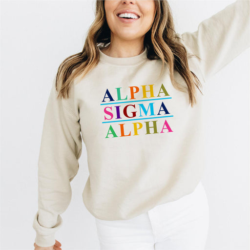 Alpha Sigma Alpha Alpha Sigma Alpha Colors Upon Colors Crewneck Sweatshirt