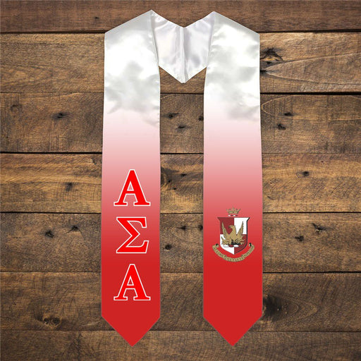 Alpha Sigma Alpha Alpha Sigma Alpha Extra Fancy Simple Greek Graduation Stole W Crest