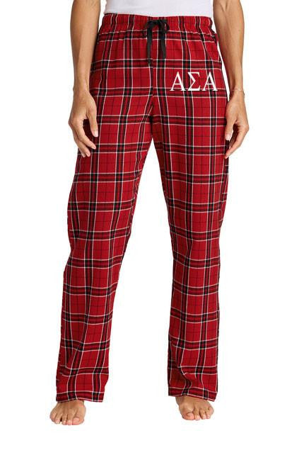 Alpha Sigma Alpha Flannel Lettered Plaid Pj's Alpha Sigma Alpha Flannel Lettered Plaid PJ's