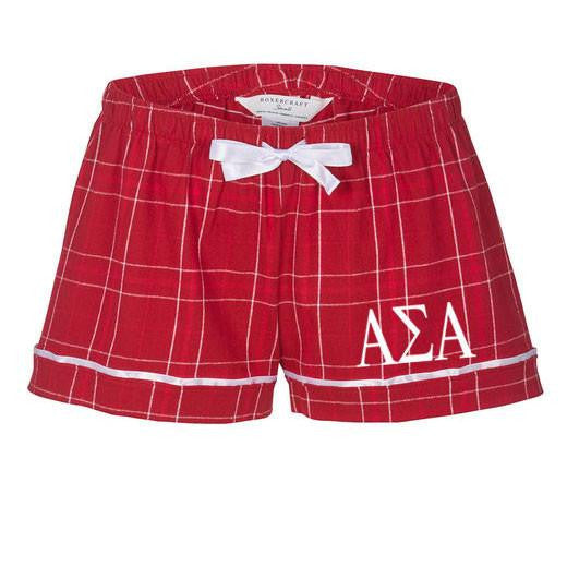 Alpha Sigma Alpha Flannel Plaid Short Pj's Alpha Sigma Alpha Flannel Plaid Short- PJ's