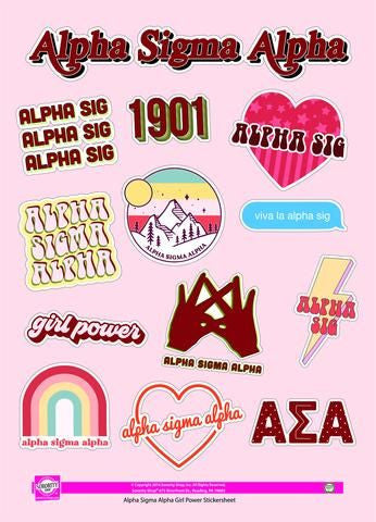 Alpha Sigma Alpha Girl Power Stickers Alpha Sigma Alpha Girl Power Stickers