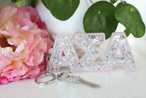 Alpha Sigma Alpha Glitter Keychain