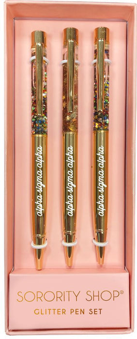 Alpha Sigma Alpha Glitter Pens (set Of 3) Alpha Sigma Alpha Glitter Pens (Set of 3)