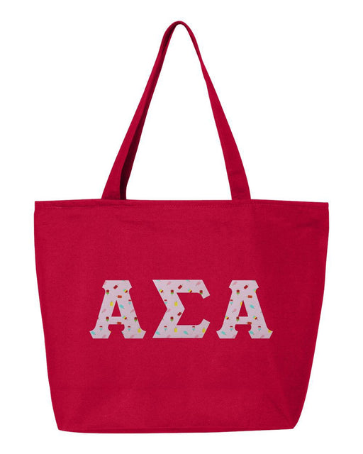 Alpha Sigma Alpha Alpha Sigma Alpha Greek Letter Zipper Tote