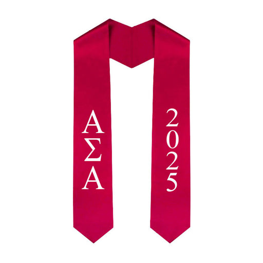 Alpha Sigma Alpha Alpha Sigma Alpha Greek Lettered Graduation Sash Stole With Year - Best Value