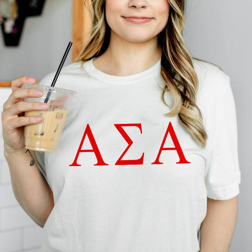 Alpha Sigma Alpha Alpha Sigma Alpha Lettered Tees - $24.95!