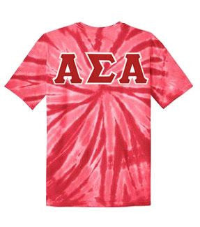 Alpha Sigma Alpha DISCOUNT-Alpha Sigma Alpha Lettered Tie-Dye t-shirts