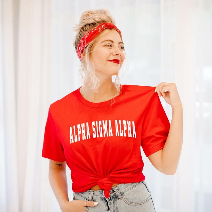 Alpha Sigma Alpha Letterman T Shirt Alpha Sigma Alpha Letterman T-Shirt