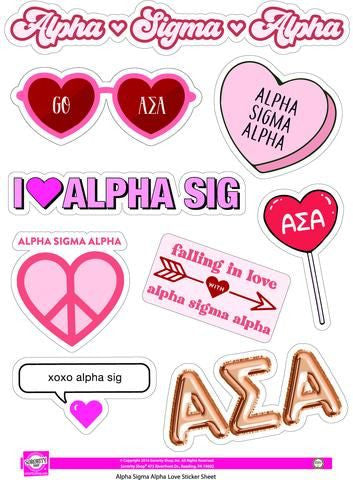 Alpha Sigma Alpha Alpha Sigma Alpha Love Theme Stickers