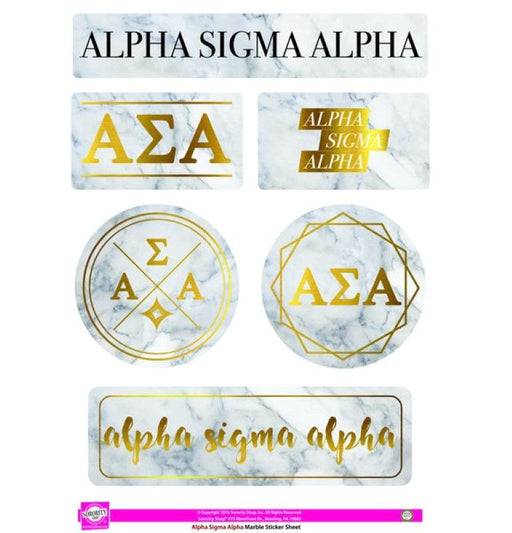 Alpha Sigma Alpha Alpha Sigma Alpha Marble Sticker Sheet