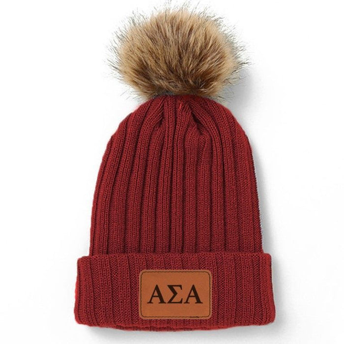 Alpha Sigma Alpha Pom Pom Beanie Hat Alpha Sigma Alpha Pom Pom Beanie Hat