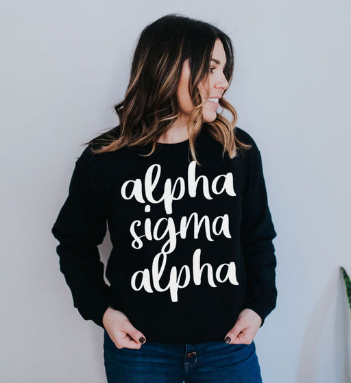 Alpha Sigma Alpha Alpha Sigma Alpha Script Crew Sweatshirt