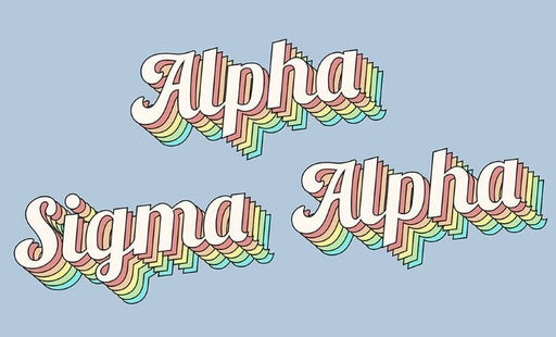 Alpha Sigma Alpha Alpha Sigma Alpha Sorority Retro Flag