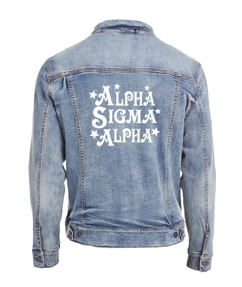 Alpha Sigma Alpha Star Struck Denim Jacket Alpha Sigma Alpha Star Struck Denim Jacket