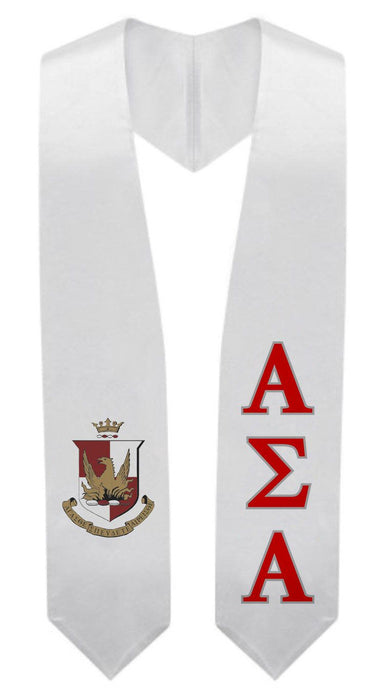 Alpha Sigma Alpha Super Crest Shield Graduation Stole Alpha Sigma Alpha Super Crest - Shield Graduation Stole