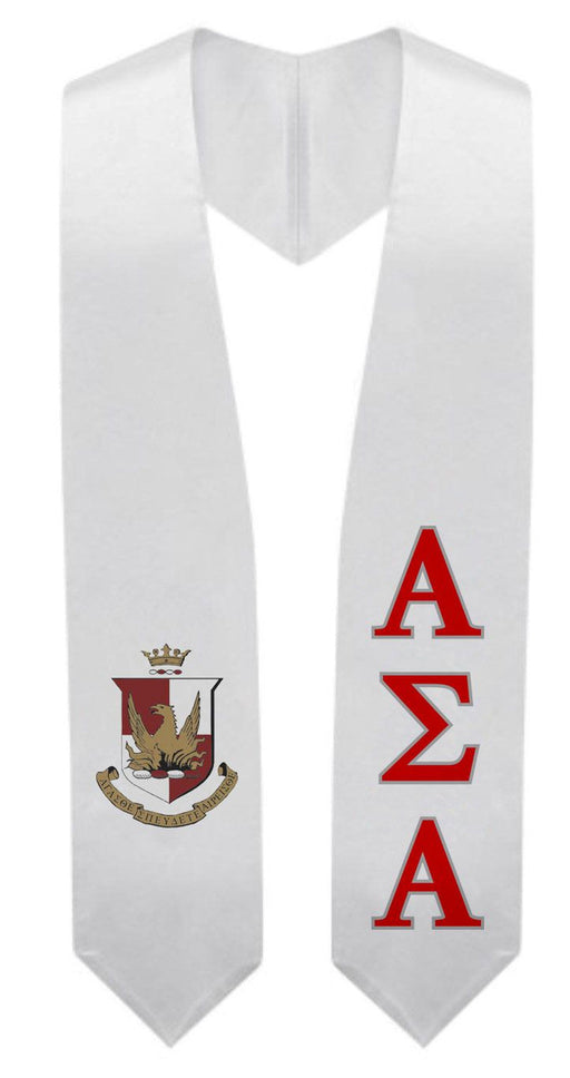 Alpha Sigma Alpha Alpha Sigma Alpha Super Crest - Shield Graduation Stole