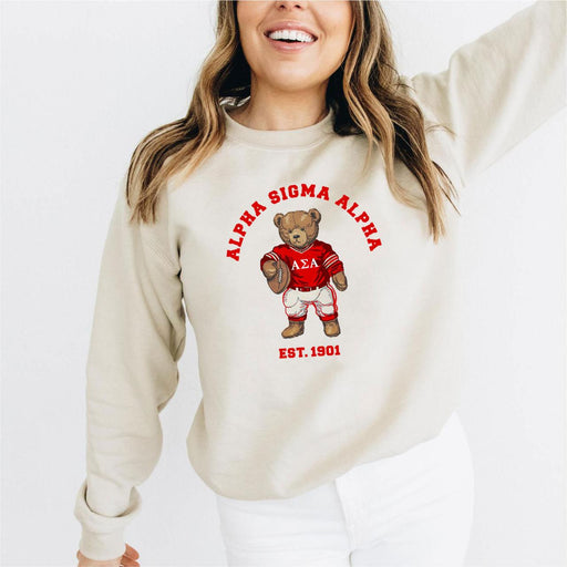 Alpha Sigma Alpha Alpha Sigma Alpha Teddy Bear Crewneck Sweatshirt