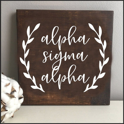 Alpha Sigma Alpha Alpha Sigma Alpha Wooden Wall Art