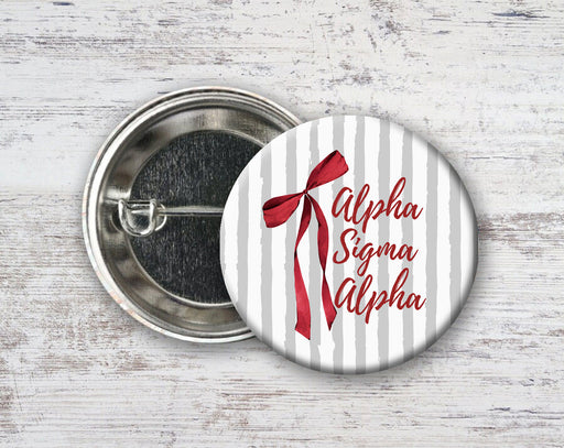 Alpha Sigma Alpha Alpha Sigma Alpha Stripes & Bows Pin Buttons