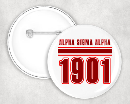 Alpha Sigma Alpha Alpha Sigma Alpha Stripe Established Pin Buttons