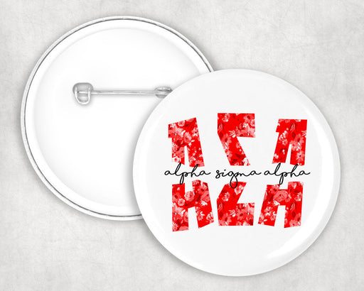Alpha Sigma Alpha Alpha Sigma Alpha Big Floral Pin Buttons