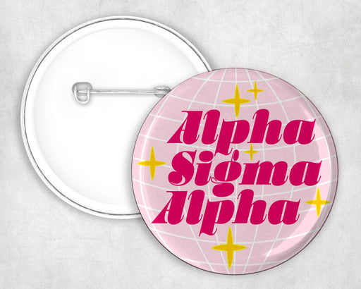 Alpha Sigma Alpha Alpha Sigma Alpha Disco Pin Buttons