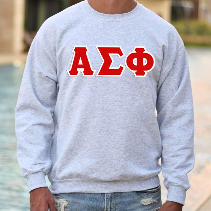 Alpha Sigma Phi 2 Day Ship Twill Crewneck Sweatshirts Alpha Sigma Phi - 2 Day Ship Twill Crewneck Sweatshirts