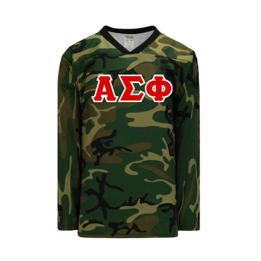 Shirts Alpha Sigma Phi  Camouflage Lettered Hockey Jersey