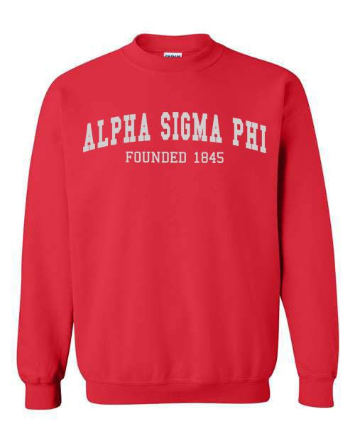 Alpha Sigma Phi Fraternity Founders Crew Sweatshirt Alpha Sigma Phi Fraternity Founders Crew Sweatshirt