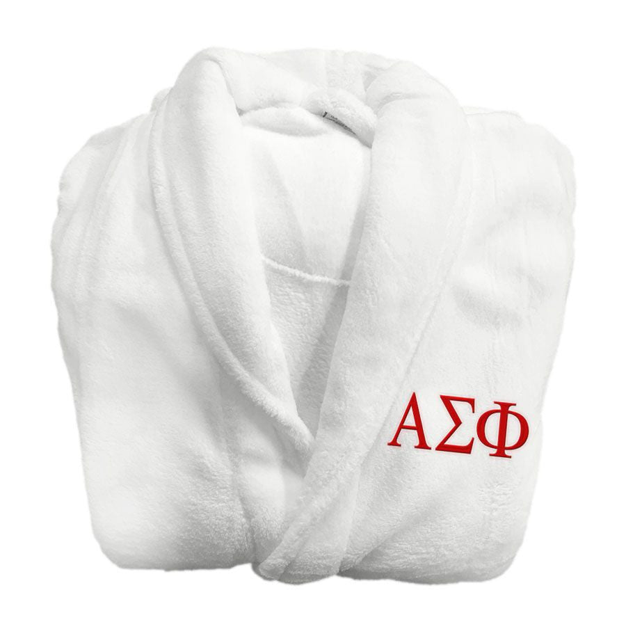 Alpha Sigma Phi Fraternity Lettered Bathrobe Alpha Sigma Phi Fraternity Lettered Bathrobe