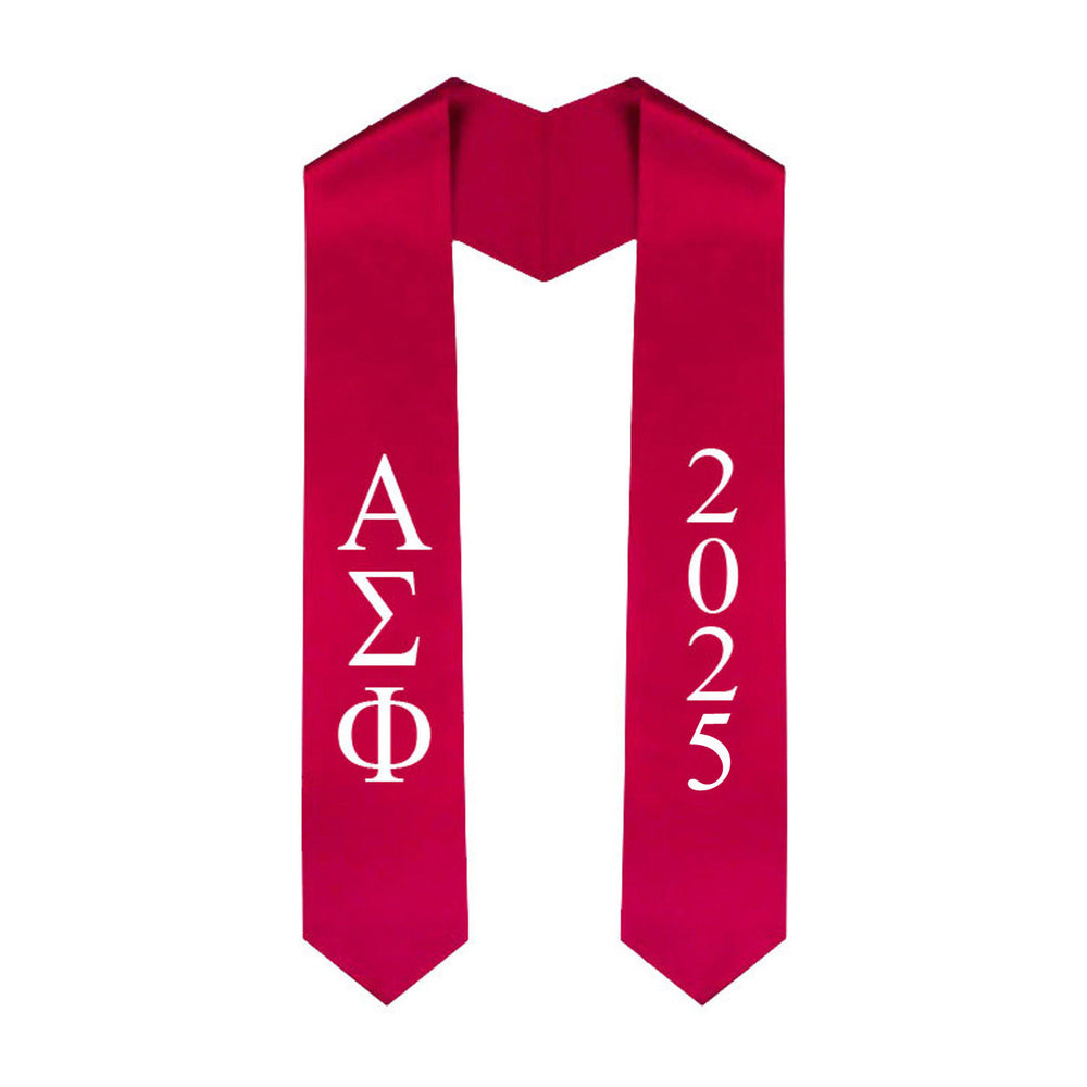 Alpha Sigma Phi Greek Lettered Graduation Sash Stole With Year Best Value Alpha Sigma Phi Greek Lettered Graduation Sash Stole With Year - Best Value