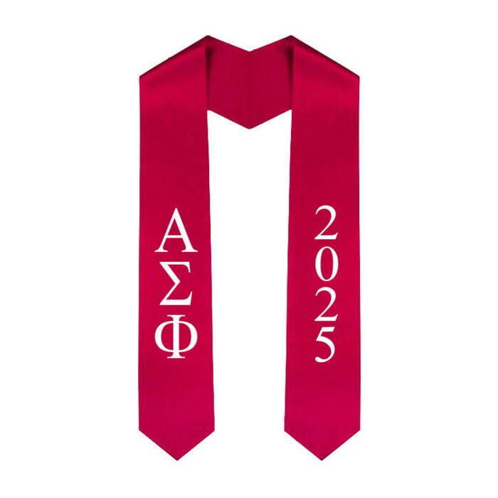 Alpha Sigma Phi Greek Lettered Graduation Sash Stole With Year Best Value Alpha Sigma Phi Greek Lettered Graduation Sash Stole With Year - Best Value