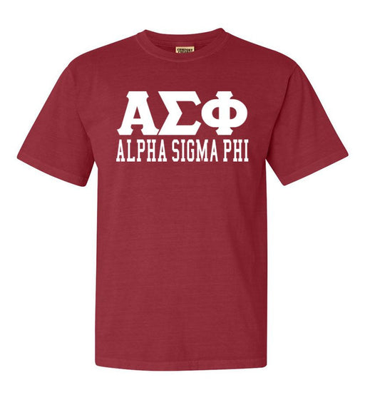 Shirts Alpha Sigma Phi Greek Custom Comfort Colors Heavyweight T-Shirt