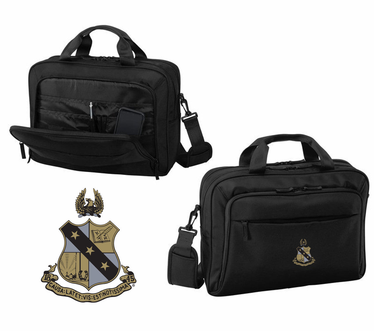 Discount Alpha Sigma Phi Crest Shield Briefcase Attache DISCOUNT-Alpha Sigma Phi Crest - Shield Briefcase Attache