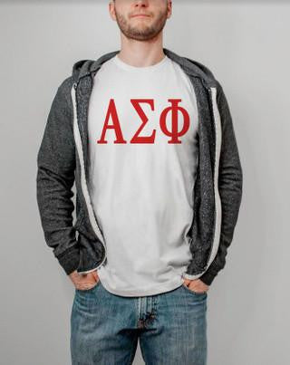 Printify Alpha Sigma Phi Lettered Tee $24.95 ALPHA SIGMA PHI LETTERED TEE - $24.95