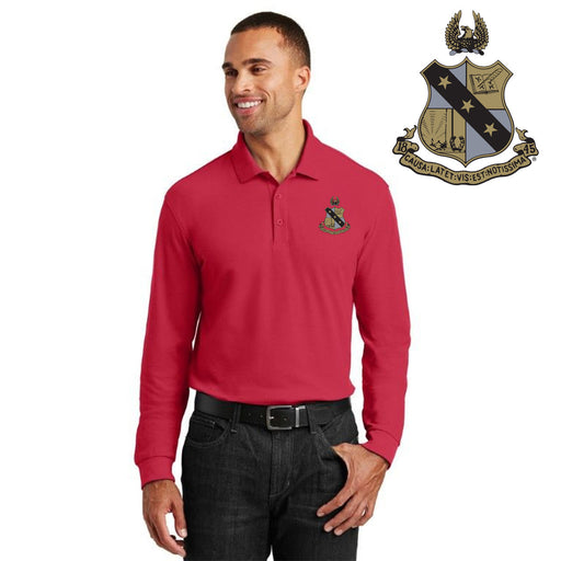 Shirts DISCOUNT-Alpha Sigma Phi Emblem Long Sleeve Polo