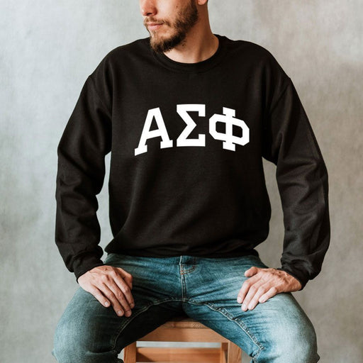 Sweatshirts Alpha Sigma Phi Arched Greek Letter Crewneck Sweatshirt