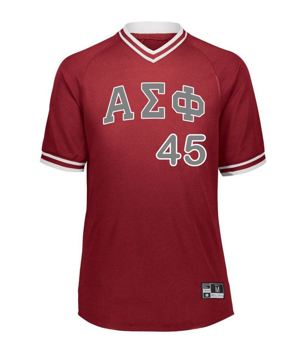 Alpha Sigma Phi Retro V Neck Baseball Jersey Alpha Sigma Phi Retro V-Neck Baseball Jersey