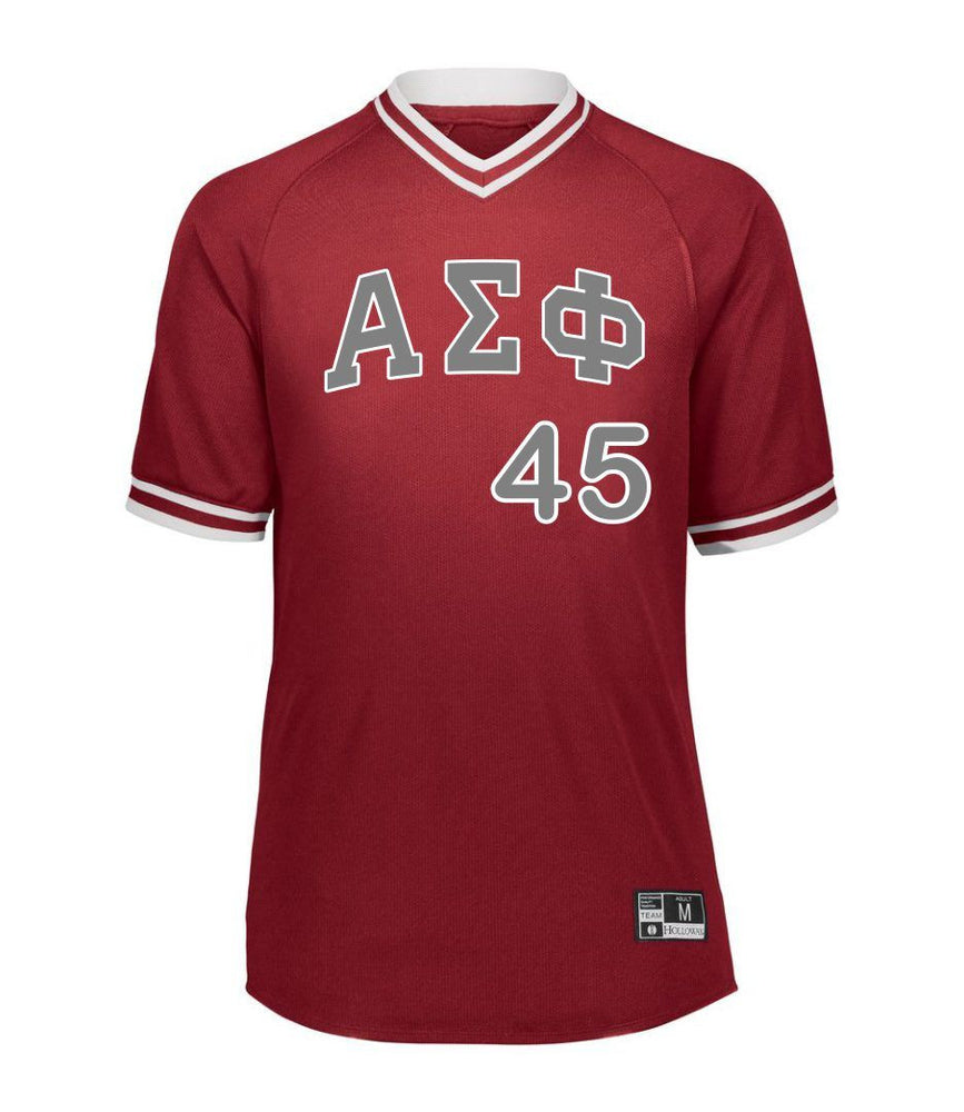 Alpha Sigma Phi Retro V Neck Baseball Jersey Alpha Sigma Phi Retro V-Neck Baseball Jersey