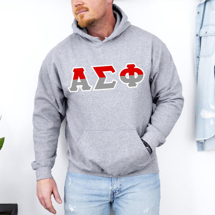 Printify Alpha Sigma Phi Two Toned Greek Lettered Hooded Sweatshirts Alpha Sigma Phi Two Toned Greek Lettered Hooded Sweatshirts
