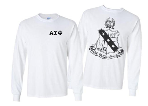 Shirts Alpha Sigma Phi World Famous Crest Long Sleeve T-Shirt