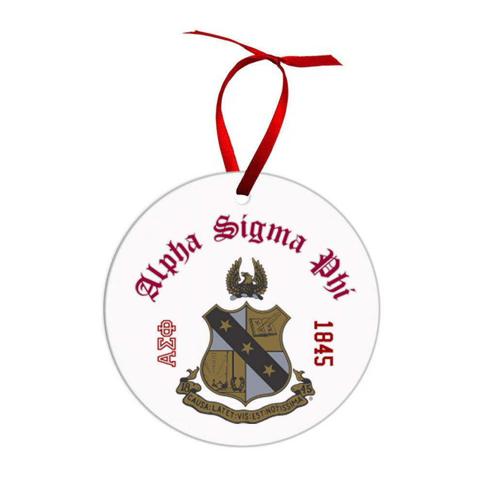 Alpha Sigma Phi Crest & Year Circle Ornaments Alpha Sigma Phi Crest & Year Circle Ornaments