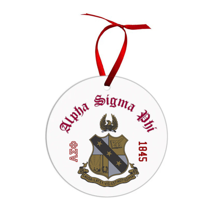 Alpha Sigma Phi Crest & Year Circle Ornaments Alpha Sigma Phi Crest & Year Circle Ornaments