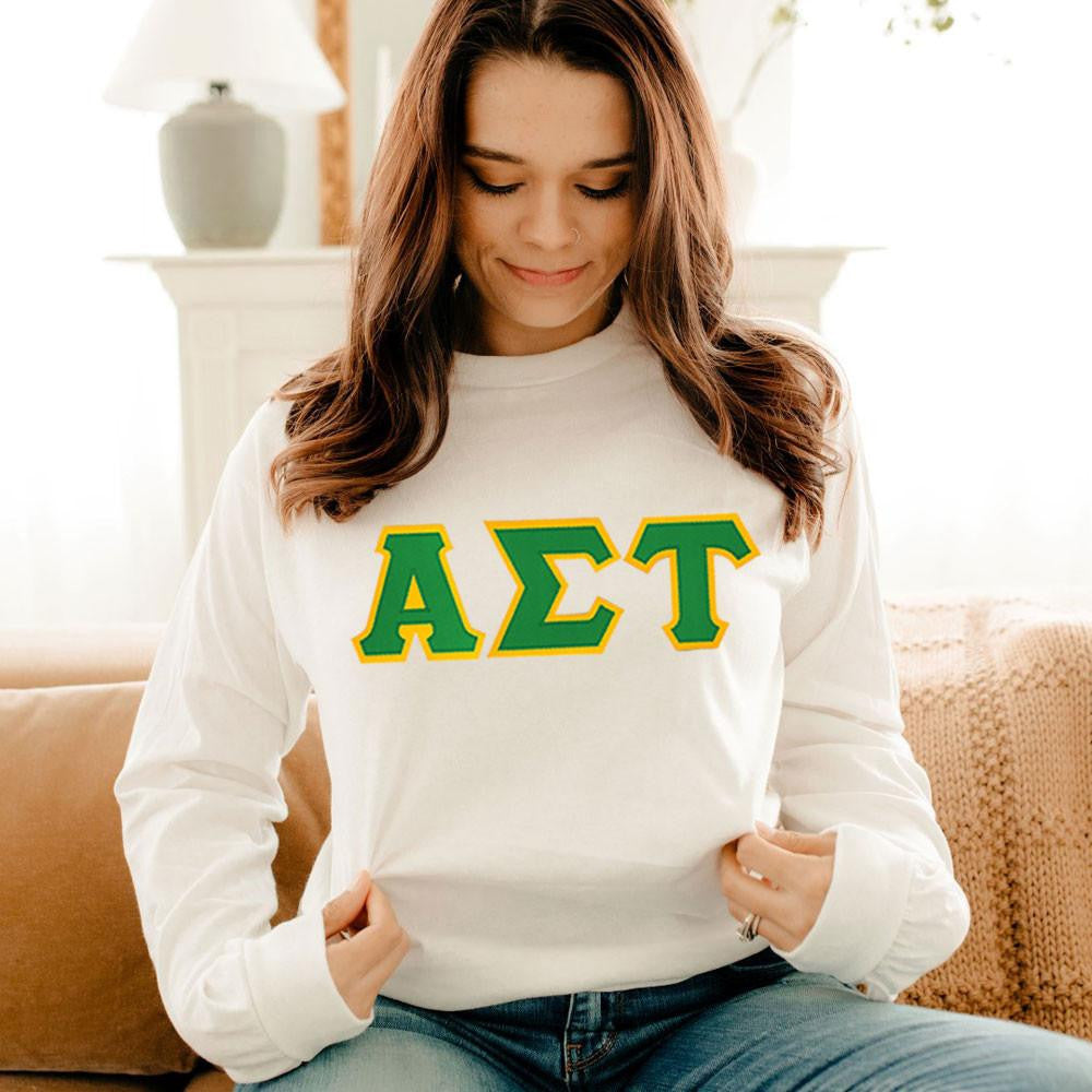 Alpha Sigma Tau 2 Day Ship Twill Long Sleeve Tee Alpha Sigma Tau - 2 Day Ship Twill Long Sleeve Tee