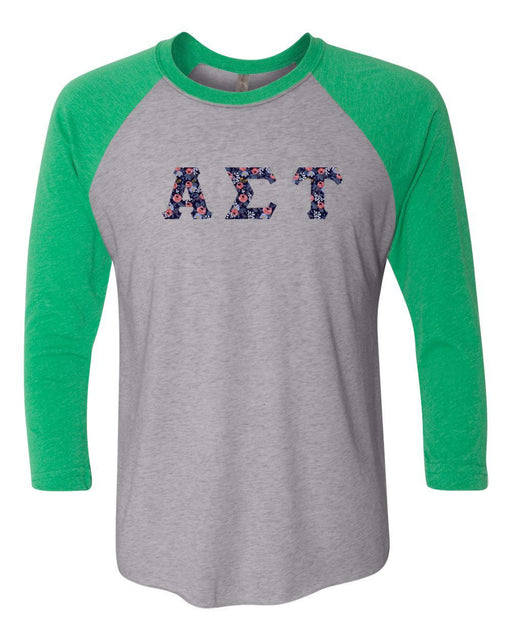 Alpha Sigma Tau Alpha Sigma Tau Unisex Tri-Blend Three-Quarter Sleeve Baseball Raglan Tee
